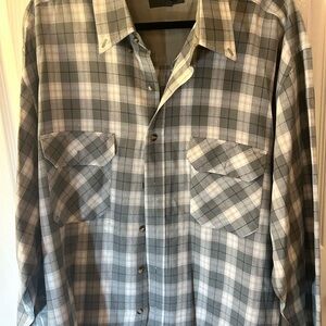 Men's Classic Gray Checkered Button-Down Shirt sku189